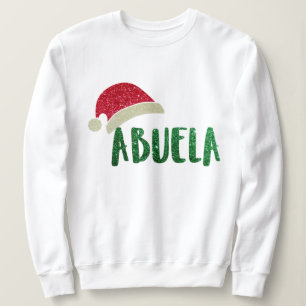 Hip Grandma  Abuela Glitter Santa Hat Christmas   Sweatshirt