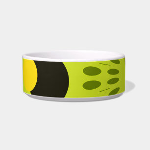 Hip Green and Black Geometric Circles Pattern Bowl