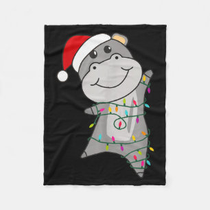 Hip Happy Christmas Fairy Lights Sweet Animals Hip Fleece Blanket
