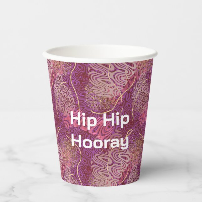 Hip Hip Hooray Abstract Art Paper Cups (Front)
