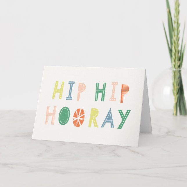 Hip Hip Hooray Birthday Card - Cobalt (Front)