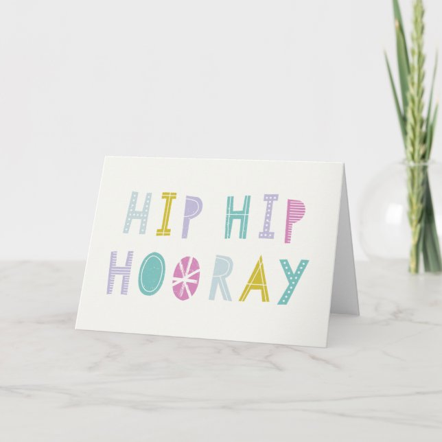 Hip Hip Hooray Birthday Card - Lime (Front)