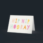 Hip Hip Hooray Birthday Card - Orange<br><div class="desc">Celebrate your loved one's birthday with this festive,  typographic birthday card!</div>