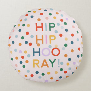 Hip Hip Hooray Birthday Party Congrats Round Cushion