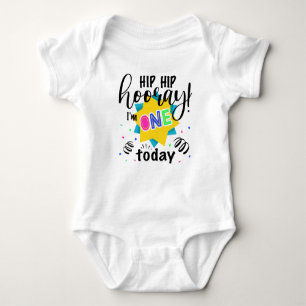 Hip Hip Hooray First Birthday Baby Bodysuit