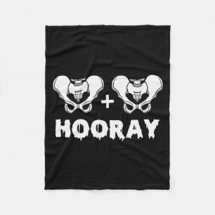 Hip Hip Hooray Funny Anatomy Pun Skeleton Bone Fleece Blanket
