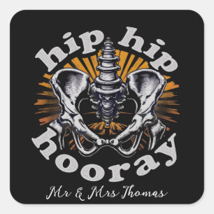 Hip Hip Hooray Funny Hip Replacement Surgery Square Sticker