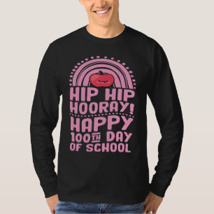 Hip Hip Hooray Happy 100th Day of School Bohemian T-Shirt