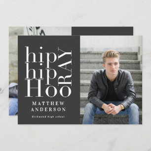 Hip hip hooray photo graduation party multi photo announcement