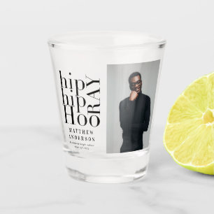 Hip hip hooray photo graduation party shot glass