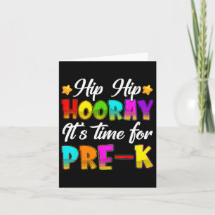 Hip Hip Hooray Pre-k Back To School First Day Of S Card