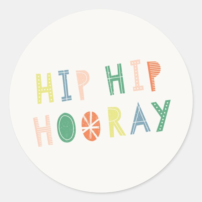 Hip Hip Hooray Sticker - Cobalt (Front)