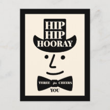 Hip Hip Hooray Three Cheers for You Typography