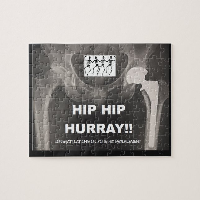 Hip Hip Hurray- Congrats on Hip Replacement Jigsaw Puzzle (Horizontal)