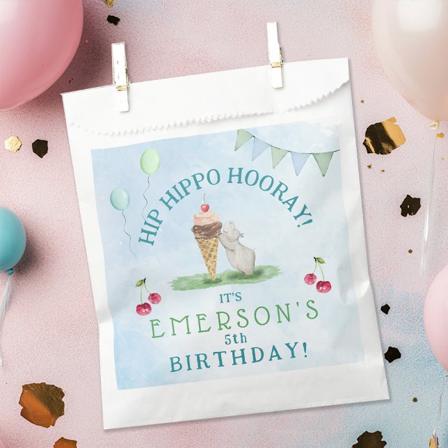Hip Hippo Hooray Birthday Party  Favour Bags (Hip Hippo Hooray Birthday Party Favor Bag)