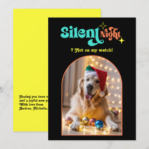 Hip Holiday Funny Retro Pet Dog Christmas Photo Card