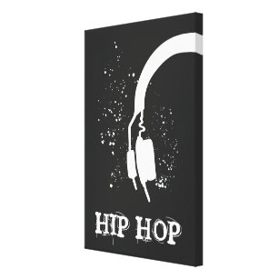 Hip Hop Abstract Headphone graphic inverse effect Canvas Print