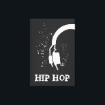 Hip Hop Abstract Headphone graphic inverse effect Canvas Print<br><div class="desc">I used to go to recording studios with my husband and even had a chance to use the sound booth, we love hip hop and music. I designed this abstract headphone graphic with a record studio in mind on wrapped canvas. You can customise the text as you'd like. I wanted...</div>