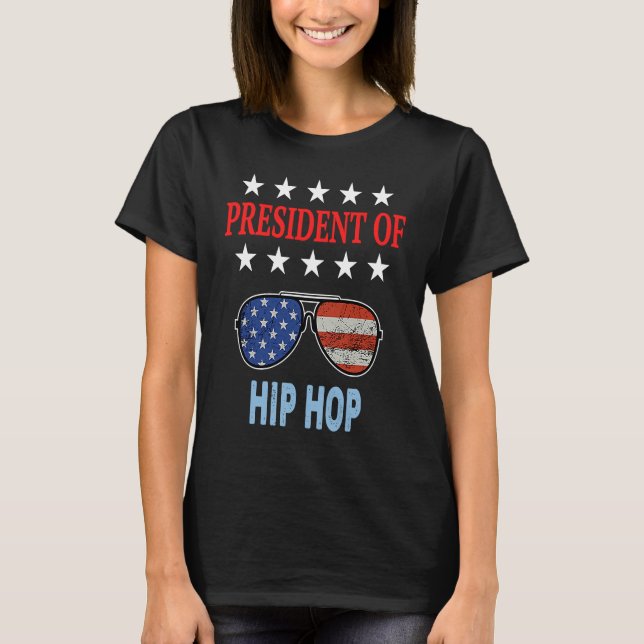 Hip Hop Accessories  USA Flag Hip Hop Saying T-Shirt (Front)
