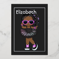 Hip Hop African American Birthday Foil Invitation