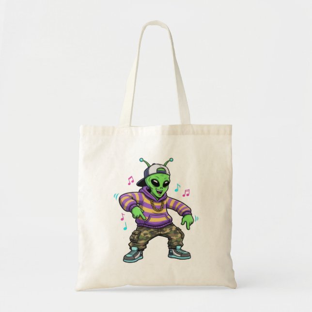 Hip Hop Alien Tote Bag (Front)