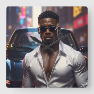 Hip Hop - American Rap Star - Square Wall Clock