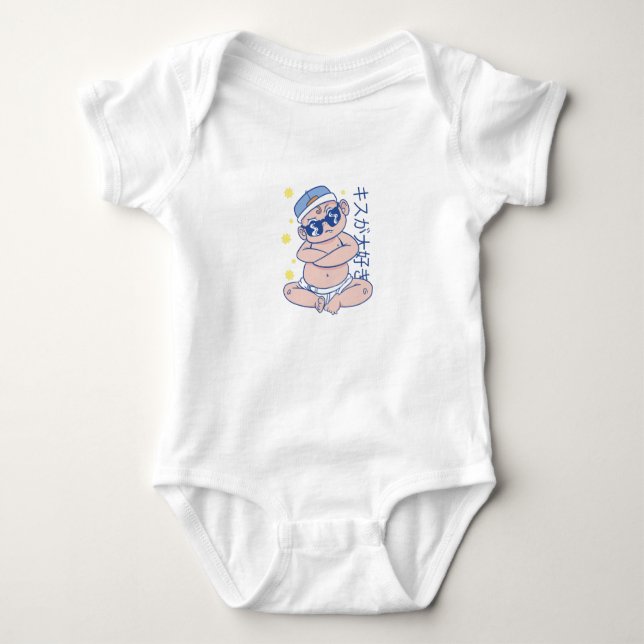 Hip Hop Baby Cartoon Baby Bodysuit (Front)