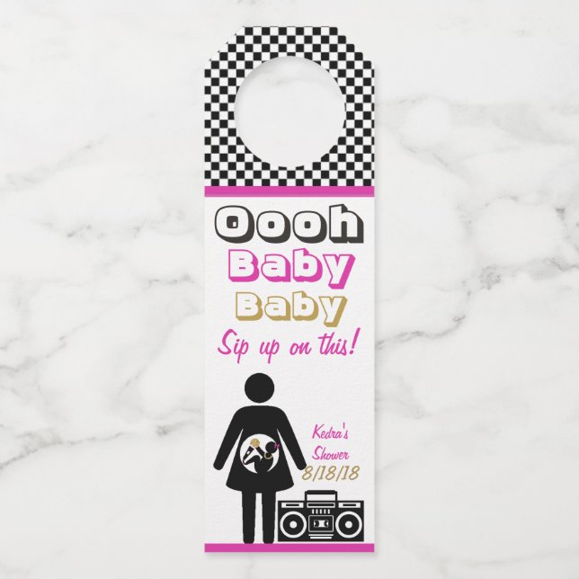 Hip Hop Baby Shower|Oooh Baby Baby|Bottle Hangers (Front)