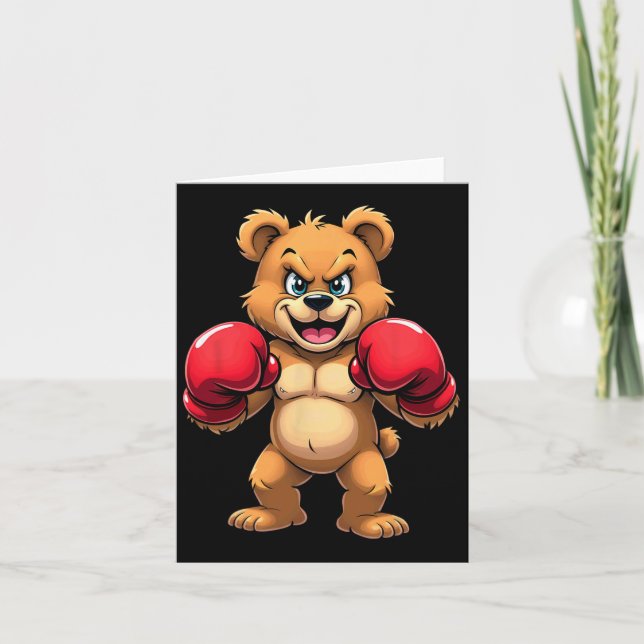 Hip Hop Bear Boxing Kickboxing  Card (Front)