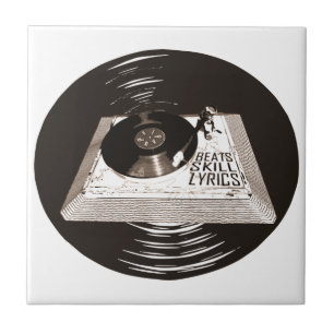 HIP HOP BEATS SKILL LYRICS ON TURNTABLE TILE