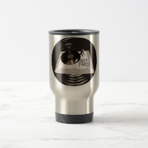 HIP HOP BEATS SKILL LYRICS ON TURNTABLE TRAVEL MUG
