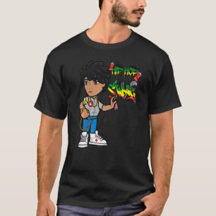 Hip Hop Black Male Spray Paint Artist Men Melanin  T-Shirt