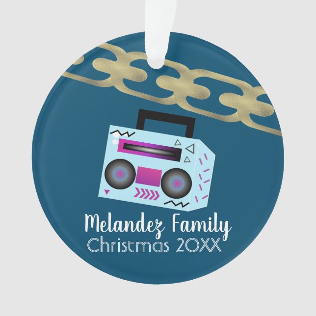 Hip Hop Boom Box Foil Chain Ornament (Front)