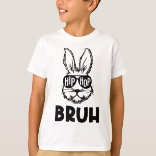 Hip Hop Bruh Meme Easter Bunny Face Sungles Men Bo T-Shirt