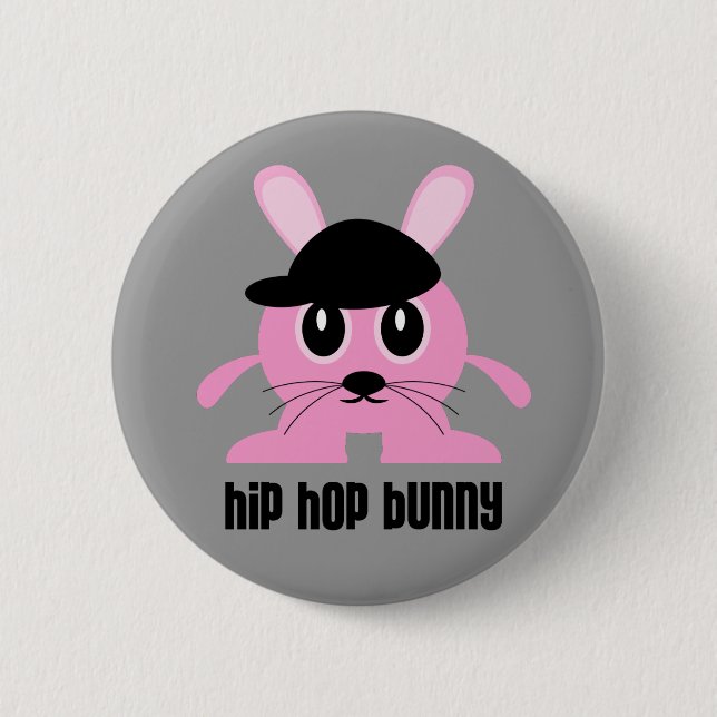 Hip Hop Bunny Button (Front)