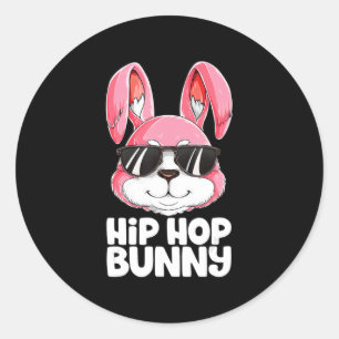 Hip Hop Bunny Easter Boys Girls Kids Men Rabbit Classic Round Sticker