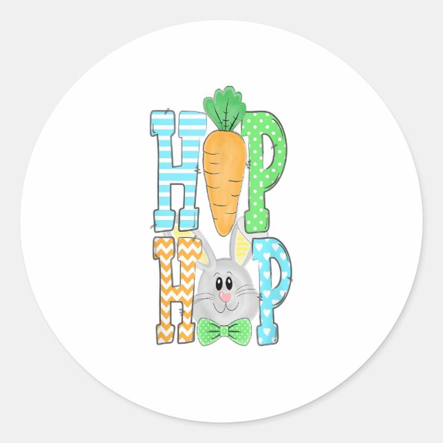 Hip Hop Bunny Easter Bunny Classic Rabbit Lover  Round Sticker (Front)