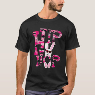 Hip Hop Bunny With Sunglasses Cute Easter Pink Cam T-Shirt
