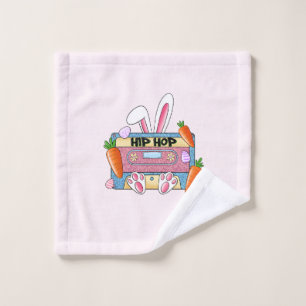 Hip Hop Cassette Tape Bunny Bath Towel Set