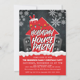 Hip Hop Christmas House Party Christmas  Invitation