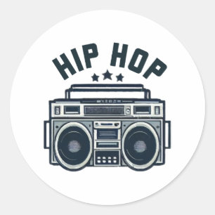 Hip hop classic round sticker