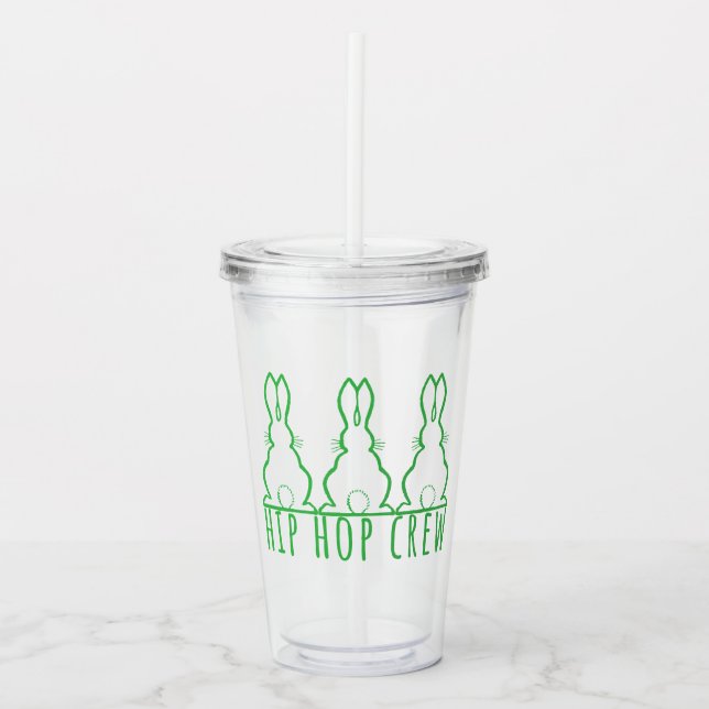 Hip Hop Crew Cute Bunnies Acrylic Tumbler (Front)
