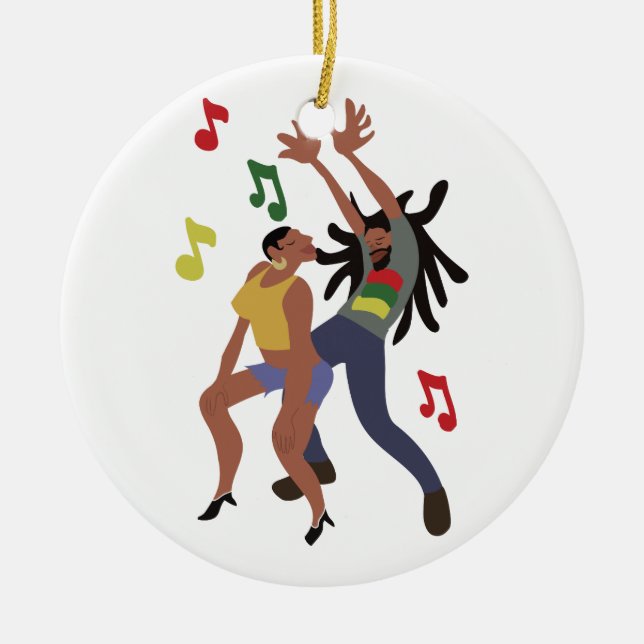 Hip Hop Dance Ceramic Tree Decoration (Front)