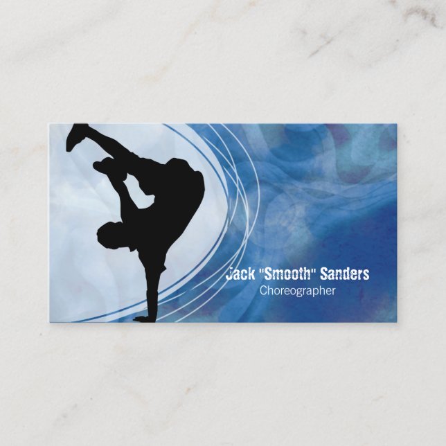 Hip Hop Dancer Grunge Choreographer Business Card (Front)