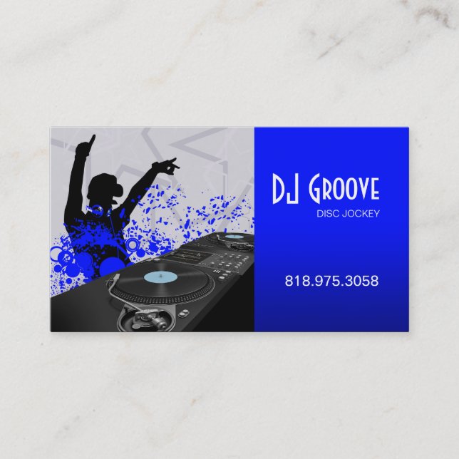 Hip Hop DeeJay Disc Jockey - Music Business Card (Front)