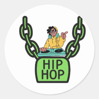 Hip Hop DJ Chain Lock Graphic Sticker |