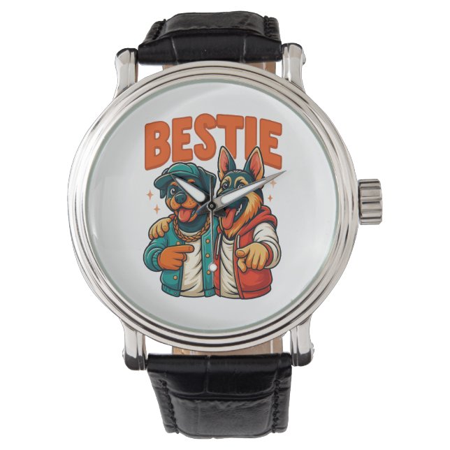 Hip Hop Dog Besties Shirt for Friends t-shirt  Watch (Front)