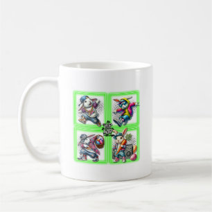 Hip Hop Easter Bunny Buddies, Music, Neon Green Coffee Mug