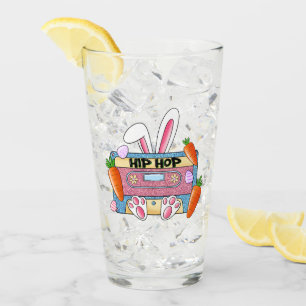 Hip-Hop Easter Bunny Mixtape – Retro Cassette Glass