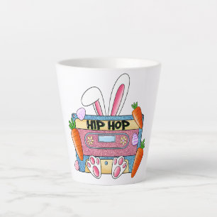 Hip-Hop Easter Bunny Mixtape – Retro Cassette Latte Mug